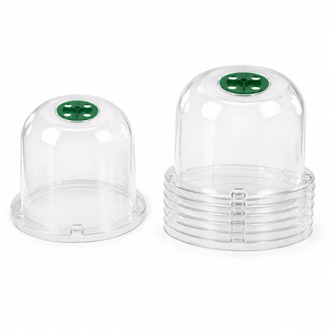 Garden Bell Cloche with Adjustable Vent 26cm x 20cm, 5pcs + 20 U Pins - Mini Greenhouse and Seedling Cover for Plant and Frost Protection